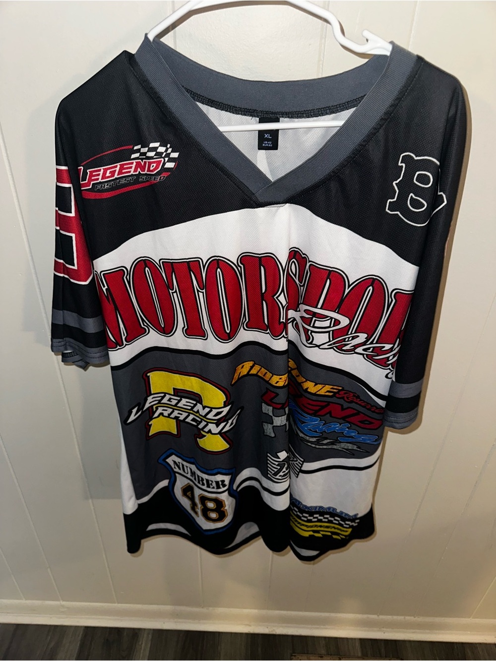 Motorsport Graphic Racing Jersey in Black, White & Red